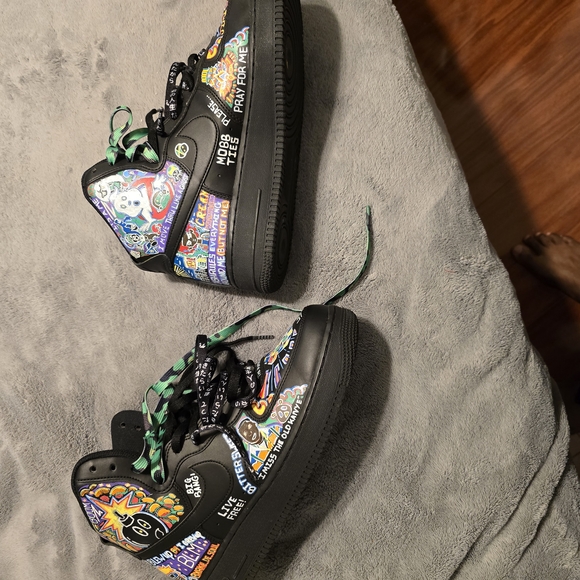 Custom Hand-Painted Black Sneakers - Picture 3 of 3